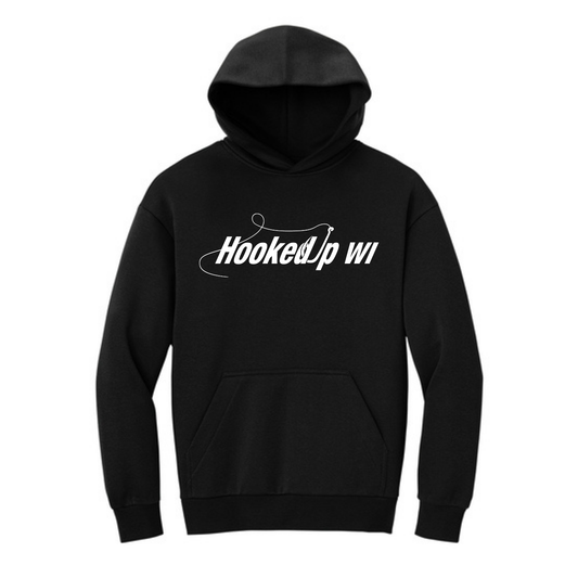 "Hookedupwi" Logo Heavyweight Fleece Hooded Sweatshirt