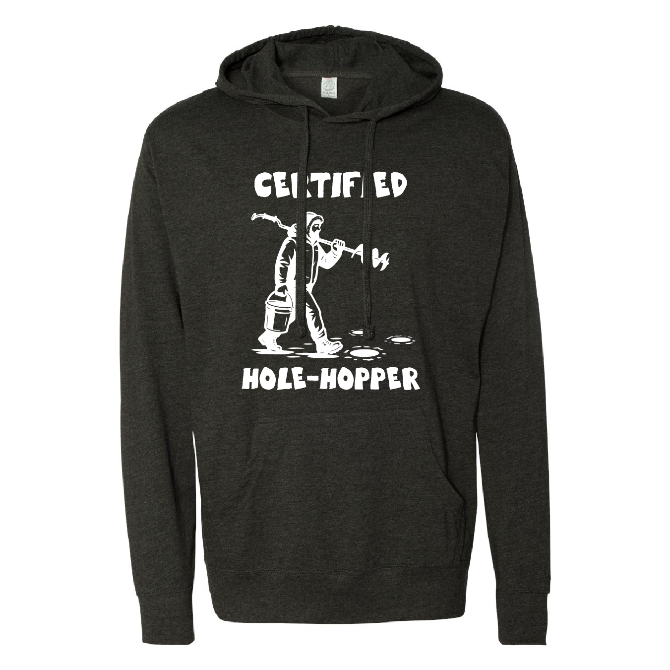 "Certified Hole Hopper" Premium Lightweight Cotton Hooded Long Sleeve Tee