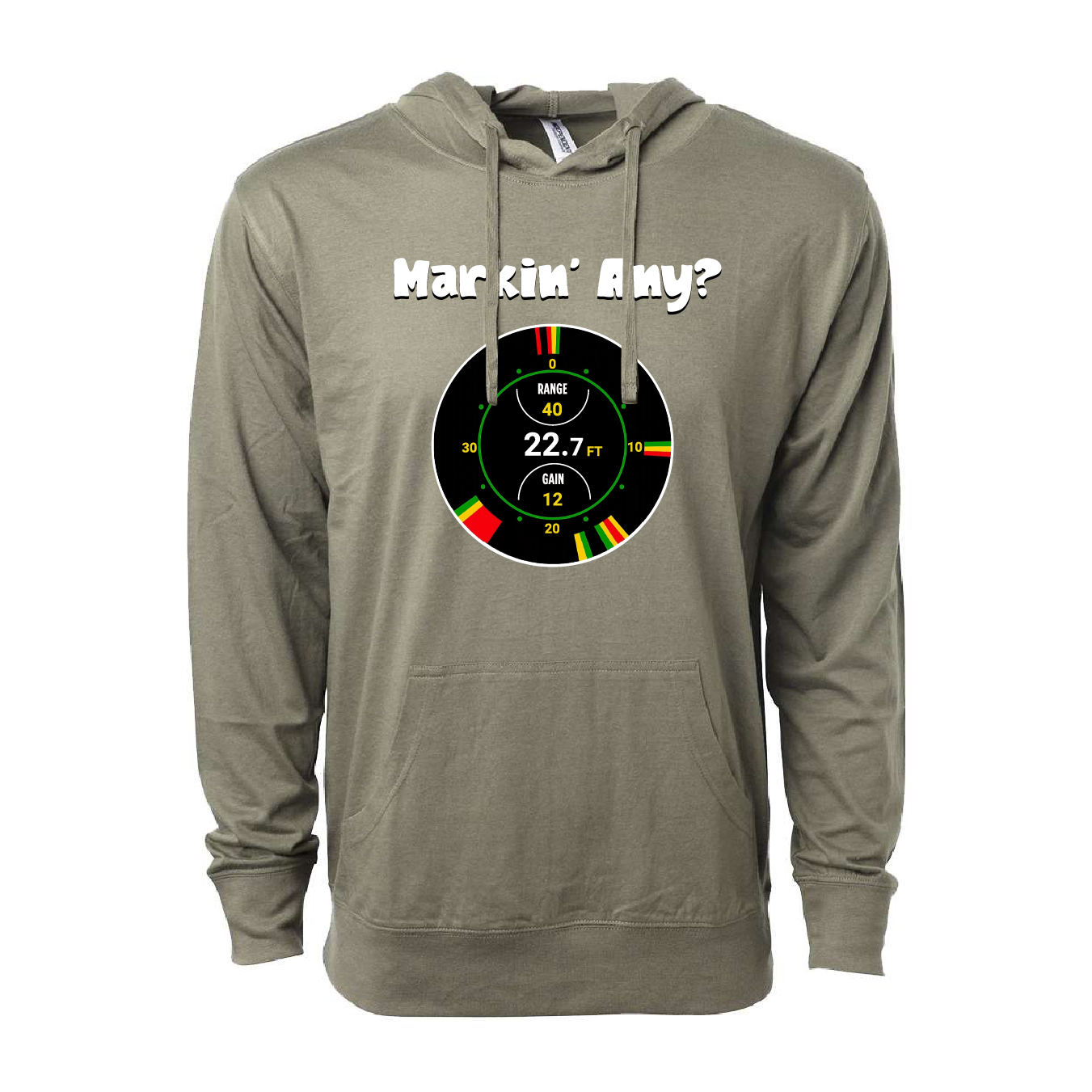 "Markin' Any?" Premium Lightweight Cotton Hooded Long Sleeve Tee